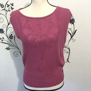 Left on Houston sweater top floral pink
